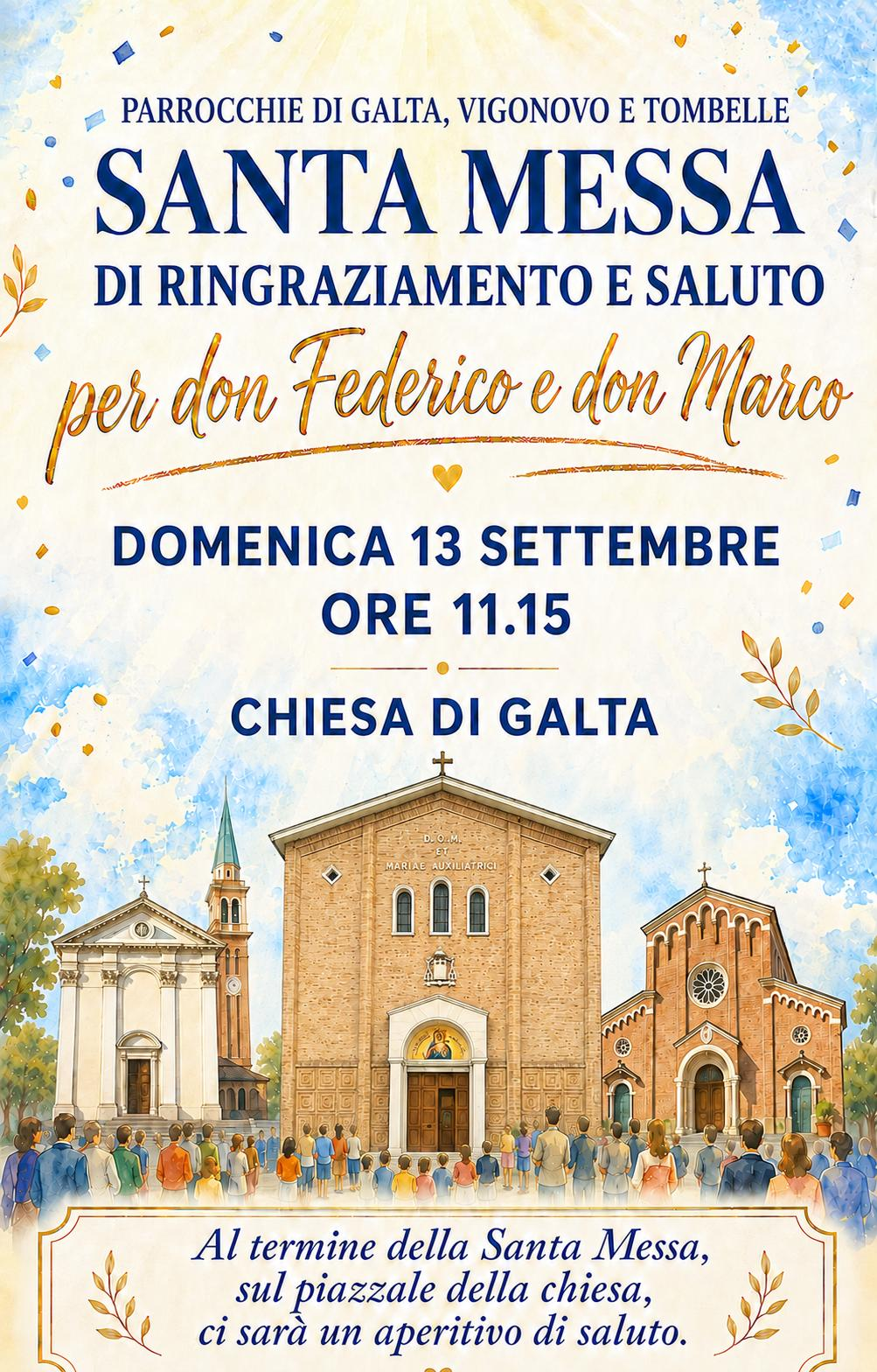 Saluto a don Federico e don Marco